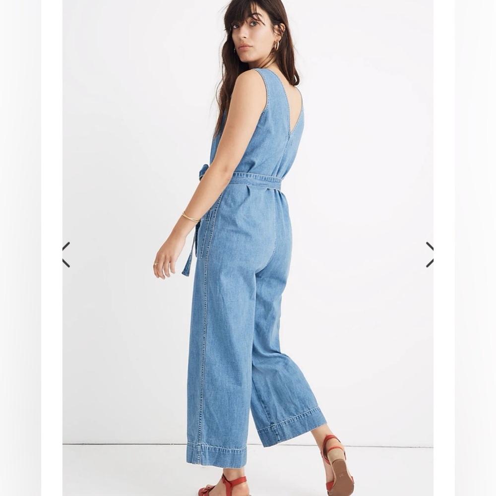 MADEWELL denim sleeveless jumpsuit